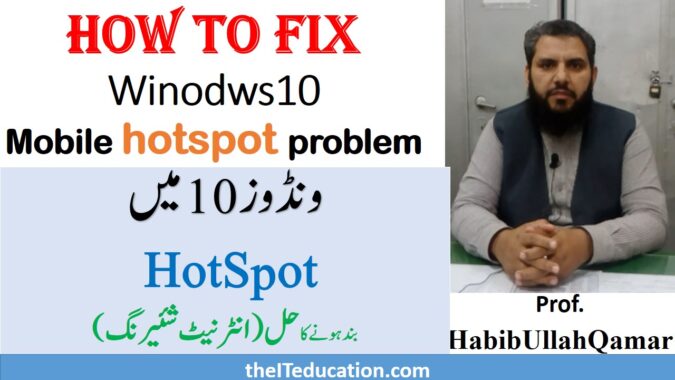Mobile HotSpot not woring in widnows