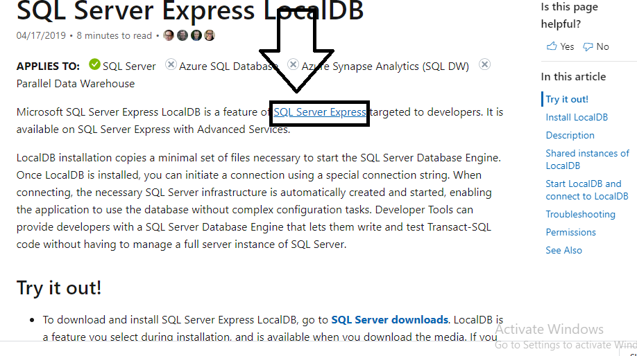 Sql Server Localdb Download How to Install Microsoft Sql localdb server on Windows 10 ...