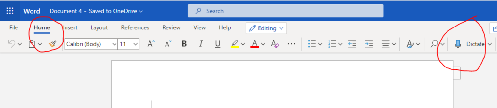 Enable Voice Typing in MS Word