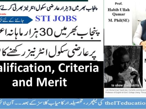 STI Jobs 2021 - Qualification and Criteria for Selection