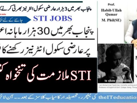 School Teacher Interns STI Jobs Announced By Punjab Government Salary and Stipend