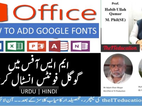 How to add google fonts in MS Office using windows 7 and windows 10 urdu hindi
